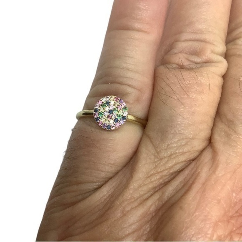 Gold over sterling silver gemstone ring